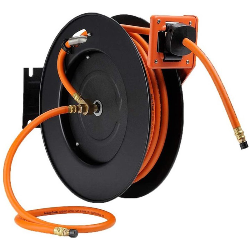 Giraffe Tools Steel Wall Mounted Hose Reel with Automatic Rewind | Wayfair
